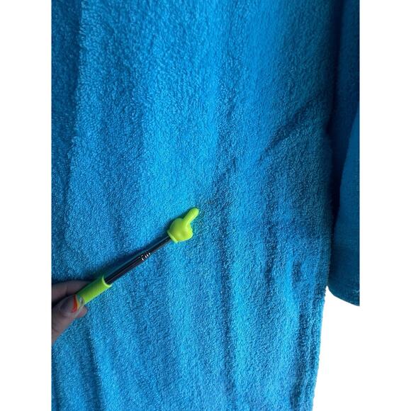 Quacker Factory Zip-Front Bright Blue Chenille Robe Rubber Duckies Size XS - Picture 13 of 16